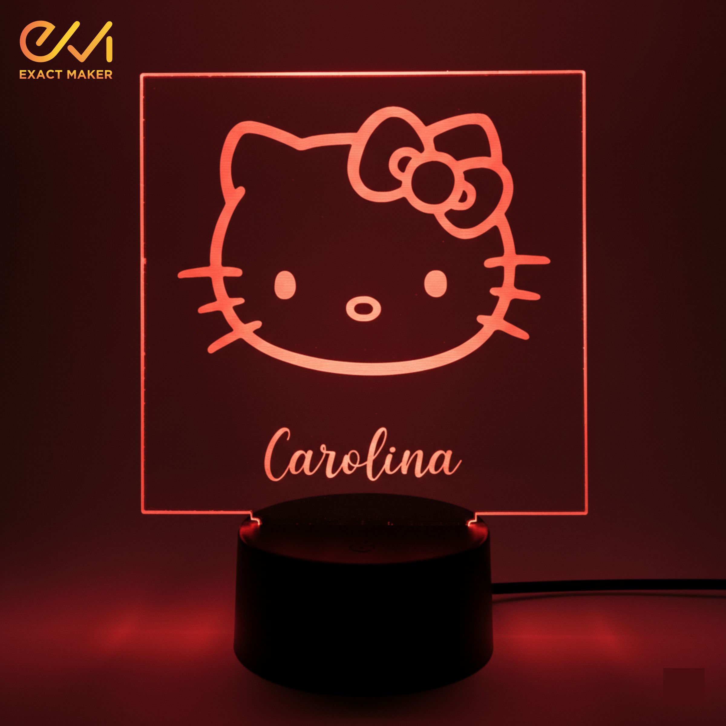Cute Kitty Cat Night Light, Bedroom Decor 3D Light Lamp