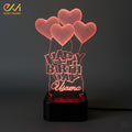 Customize Happy Birthday 3D illusion Lamp, 3D Light Lamp